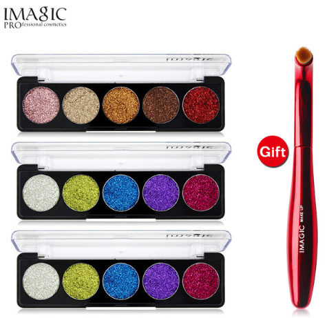 IMAGIC Glitter Eye Shadow Palette Buy 3 Get 1 Gift 3pcs/set 5 Colors Glitters - Korvel
