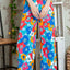 Personalized floral print high waisted straight leg pants for women - Korvel