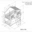 Twin over Twin House Bunk Bed with Roof , Window, Window Box, Door , with Safety Guardrails and Ladder, Grey - Korvel