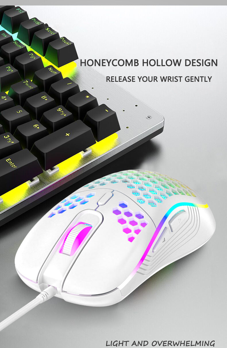2.4G Wireless Cave Mouse - Lightweight Gaming Mouse with Luminous Lights