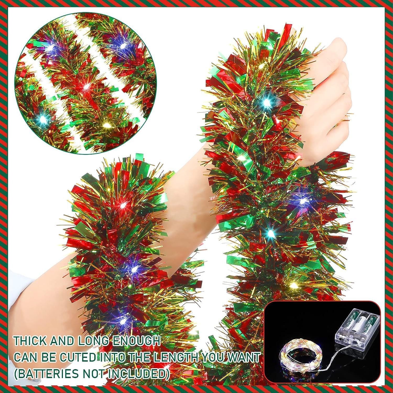 Christmas decoration ribbon, Christmas party atmosphere, venue arrangement, floral and madder hair strips - Korvel