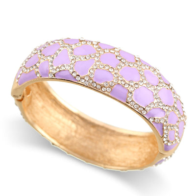 Leopard Patterned Enamel Diamond Drop Bracelet