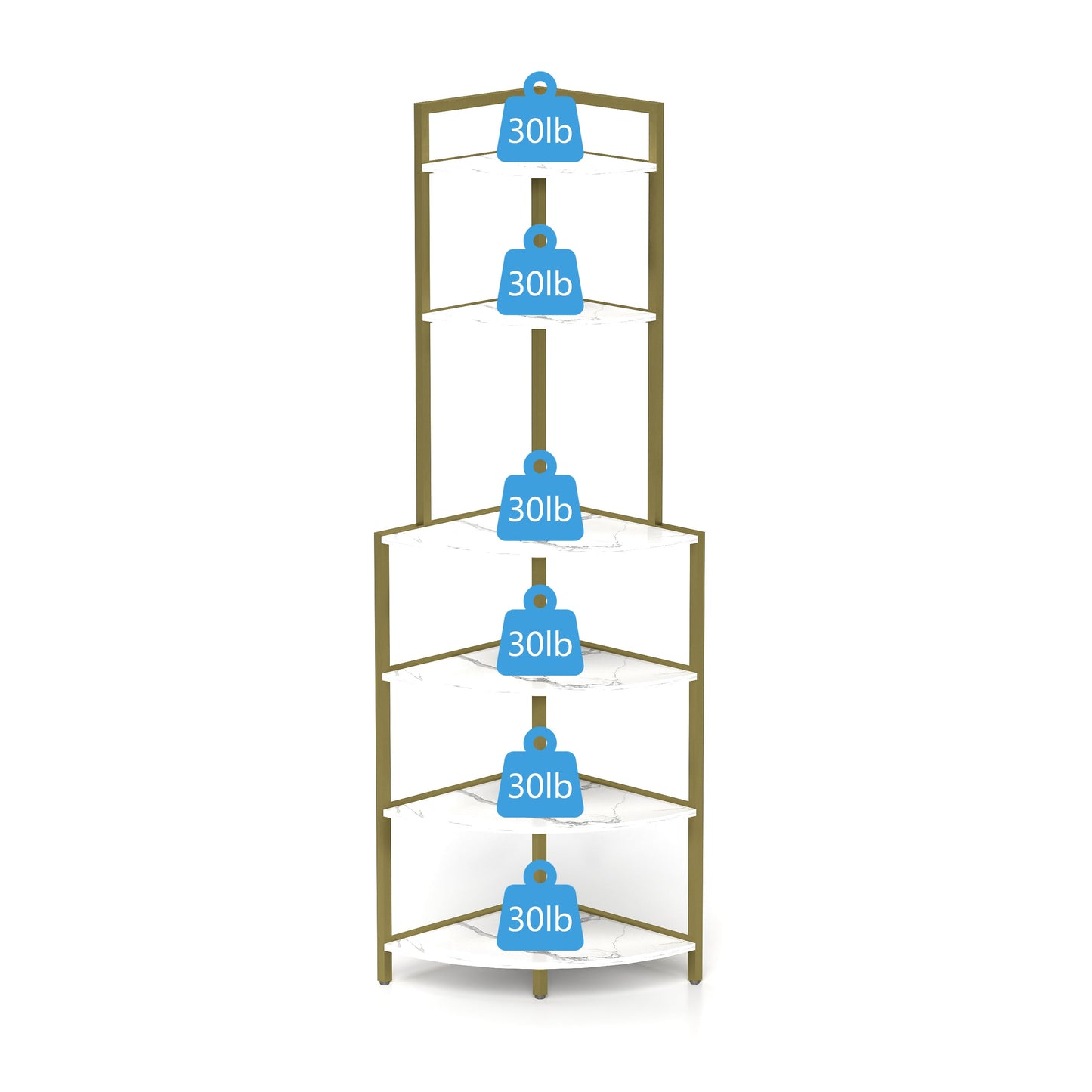 6-story corner open bookshelf, modern bookshelf, wooden frame, independent bookshelf unit, - Korvel