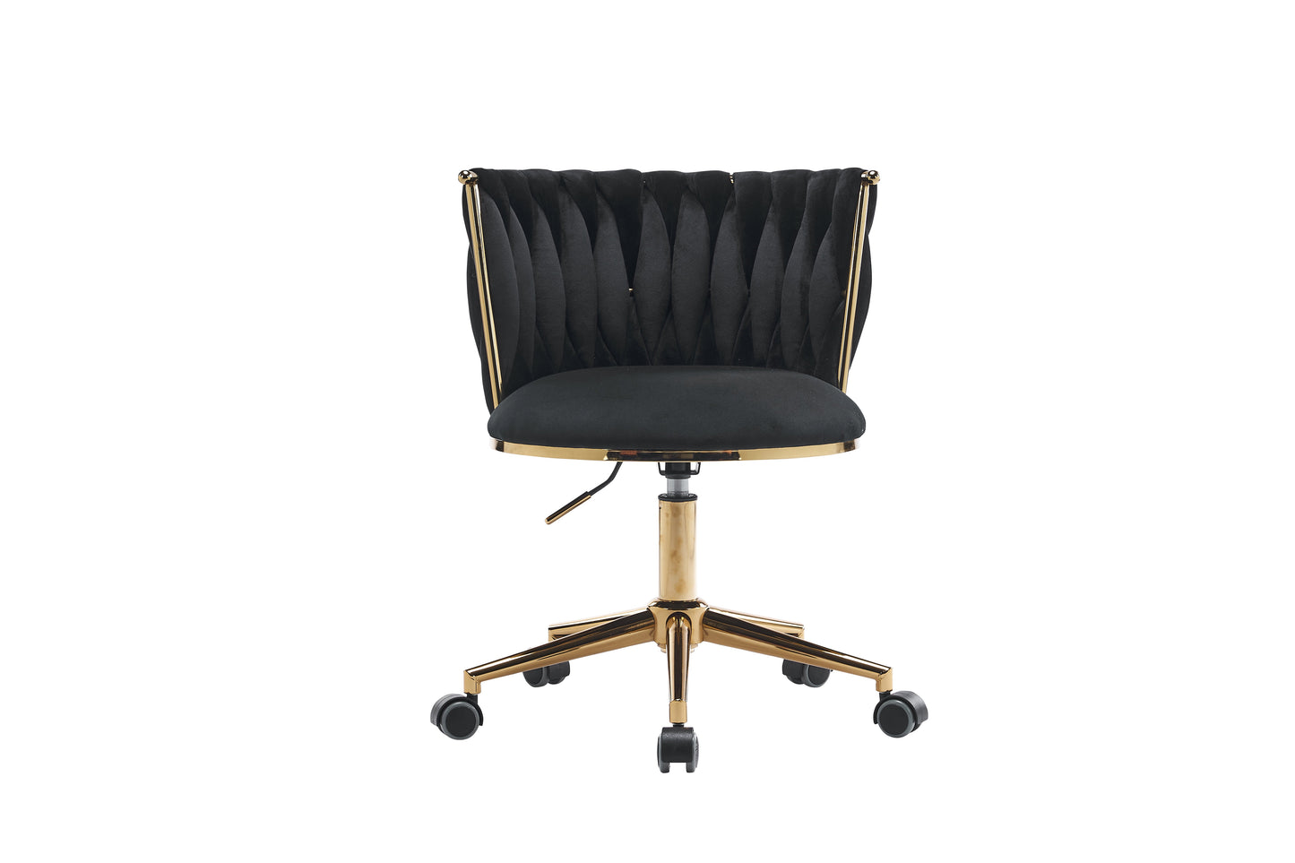 Office desks and chairs, with adjustable wheels and cushioned office desks and chairs that conform to ergonomics (black) - Korvel