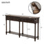 TREXM Espresso Console Table with Storage Drawers