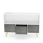 Kids bookcase with Collapsible Fabric Drawers Children's Book Display Toy Storage Cabinet Organizer White/Gray - Korvel