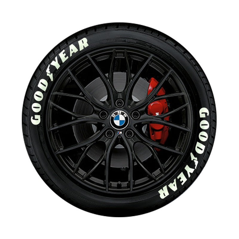Premium 3D English Letter Tire Stickers for Cars