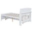 Full Size Platform Bed with Storage LED Headboard  Twin Size Trundle and 3 Drawers White - Korvel