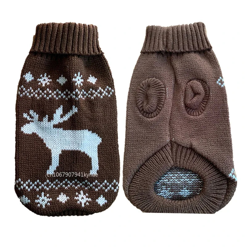Warm Pet Dog Sweater Winter Dog Clothes for Small Medium Dogs Knitted Puppy Cat Coat Chihuahua French Bulldogs Yorkie Customes - Korvel
