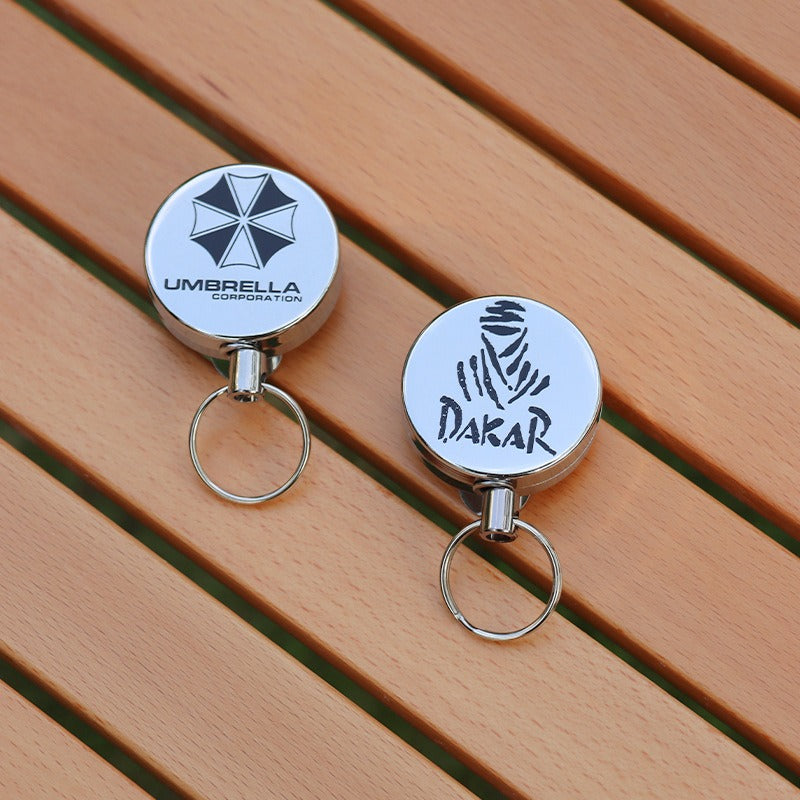 Outdoor equipment high elasticity telescopic steel wire rope keychain anti loss and anti-theft telescopic keychain - Korvel