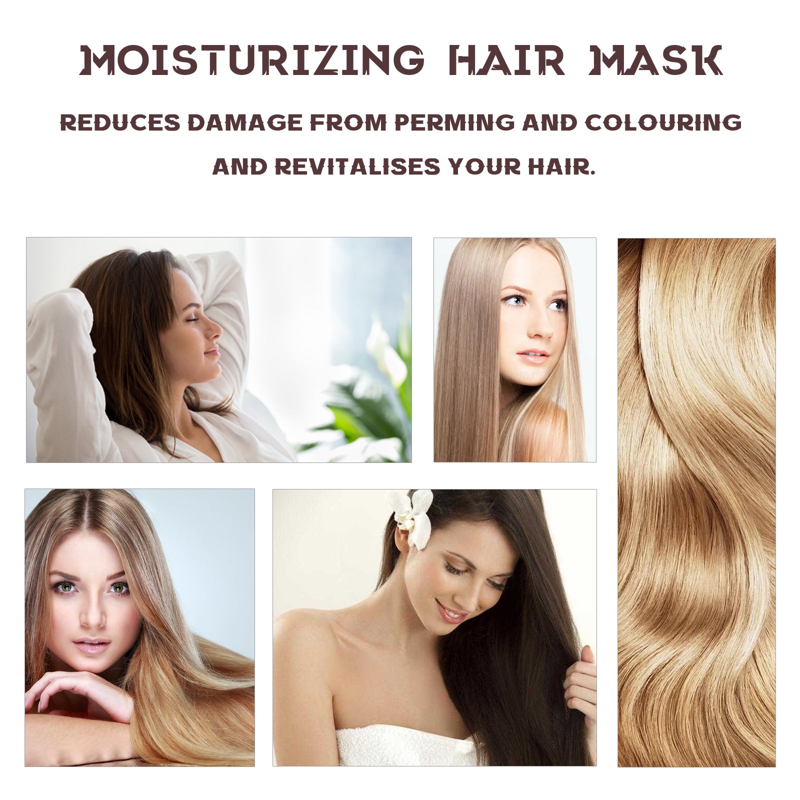 Moisturizing Hair Mask, Deep Nourishing Hair Repair Dry Hair Split End Smoothing Hair Mask - Korvel
