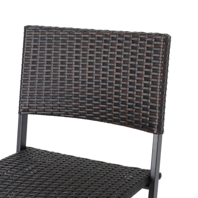 Premium Outdoor Wicker Barstools - 2-Pcs Set, Multibrown