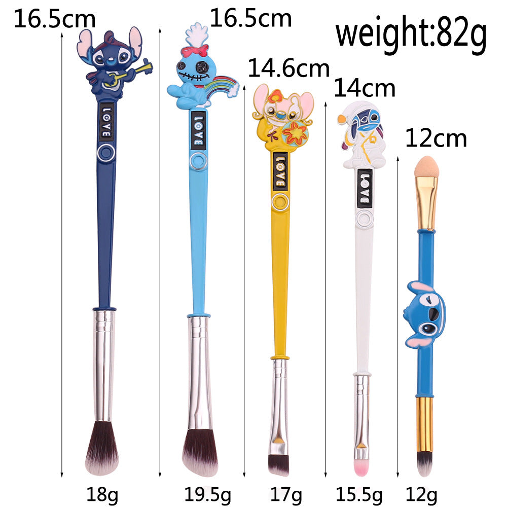 Conjunto de Pinceles de Maquillaje Cute Stitch - Regalo en Forma de Muñeca