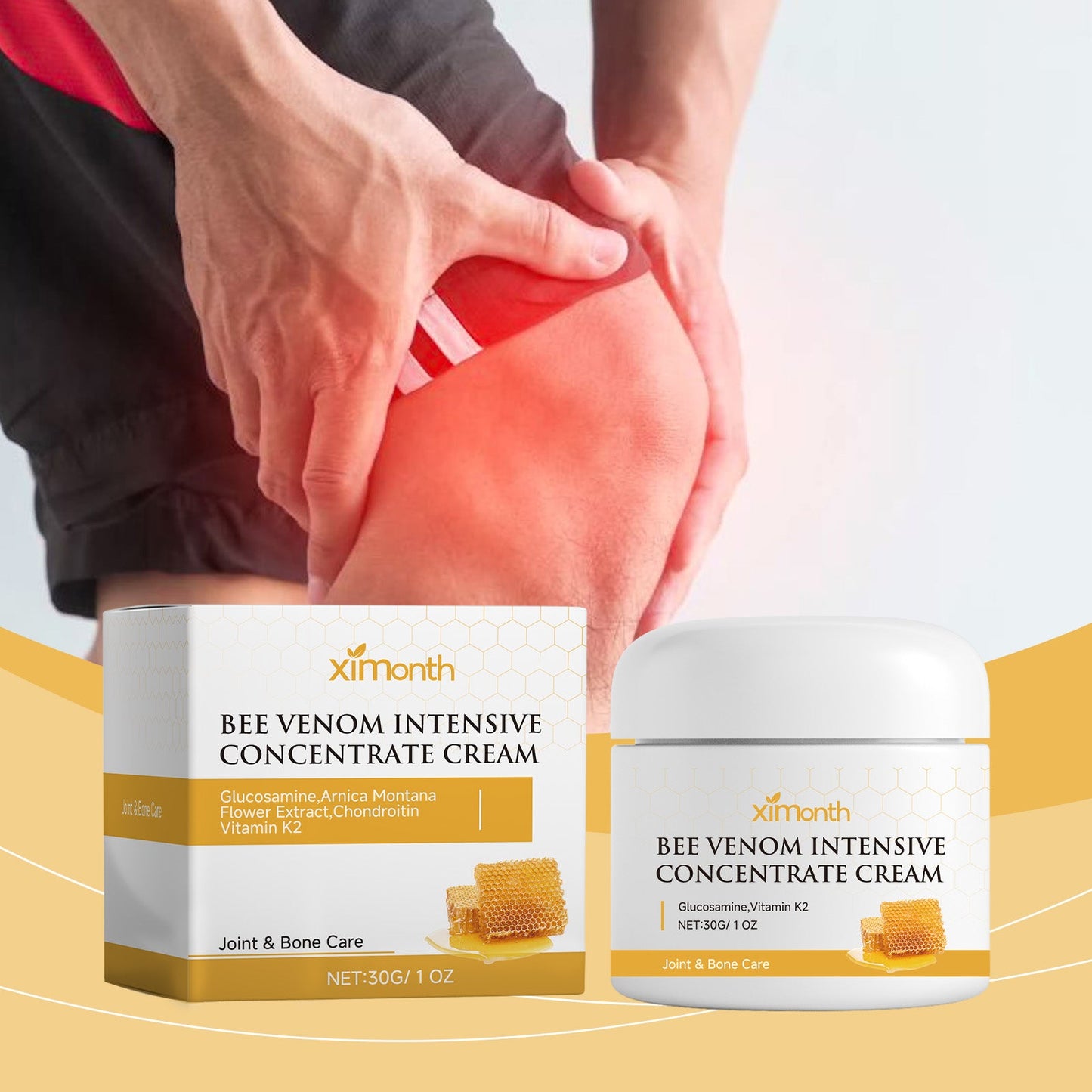 Crème de soin articulaire premium au venin d'abeille pour le confort