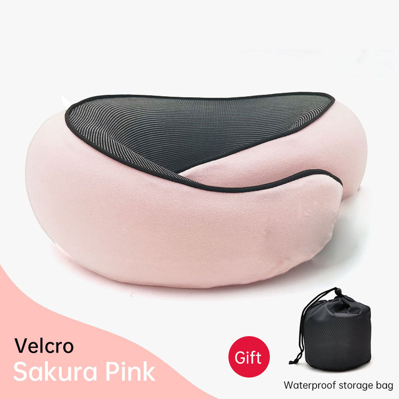 Memory Foam Neck Pillow Cervical Vertebra Travel Portable Noon Break Aircraft U Type Of Pillow Sleep Camping Pillow Carry Bag - Korvel