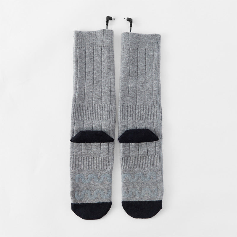Heating socks, warm electric socks, USB charging long tube skiing socks, men's and women's winter heating and foot warming socks - Korvel