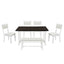 TOPMAX Farmhouse 6-Piece Trestle Dining Table Set with Upholstered Dining Chairs and Bench  59inch, White - Korvel