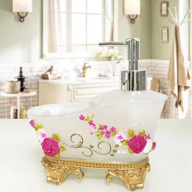 European Liquid Soap Bottle Resin Bathtub Shape Bathroom Sanitizer Bottles Shampoo Shower Gel Wristband Dispenser Accessories - Korvel