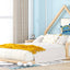 Full Size Wood Floor Bed with House-shaped Headboard  Natural - Korvel