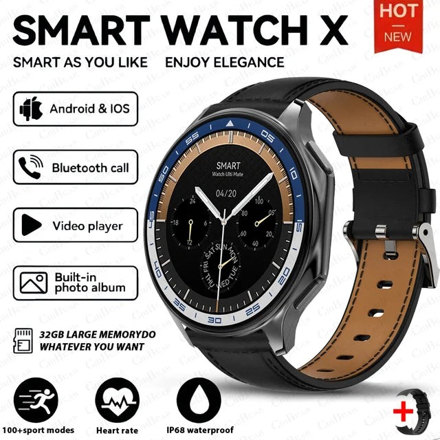 DT Watch X smartwatch with 4G large memory, local music and video playback, waterproof Bluetooth calling, smart phone - Korvel