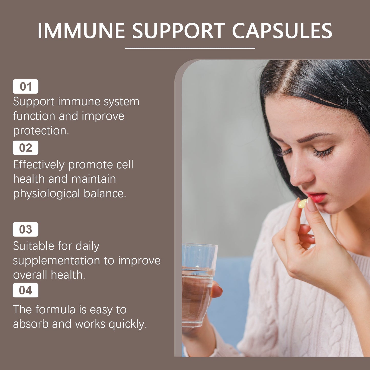 Capsules de soutien immunitaire premium pour le bien-être quotidien