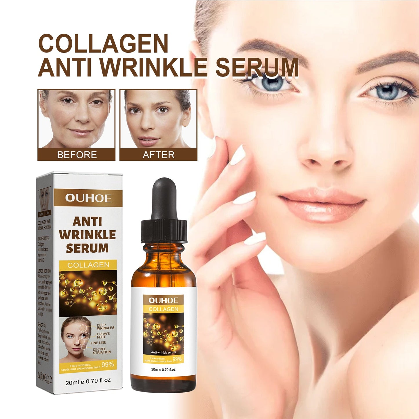 Collagen Anti-Aging Essence, Hydrating, Firming And Smoothing Lines Delicate Facial Skin Essence - Korvel