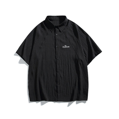 Pocket embroidery workwear short sleeved shirt men's and women's loose half sleeved shirt - Korvel