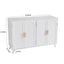 Sideboard Buffet cabinet with 4 doors and removable shelves, for living room, dining room, ivory white - Korvel