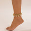 Vacation style beach imitation pearl ankle chain women's simple double-layer CCB round bead bead Anklet foot decoration - Korvel