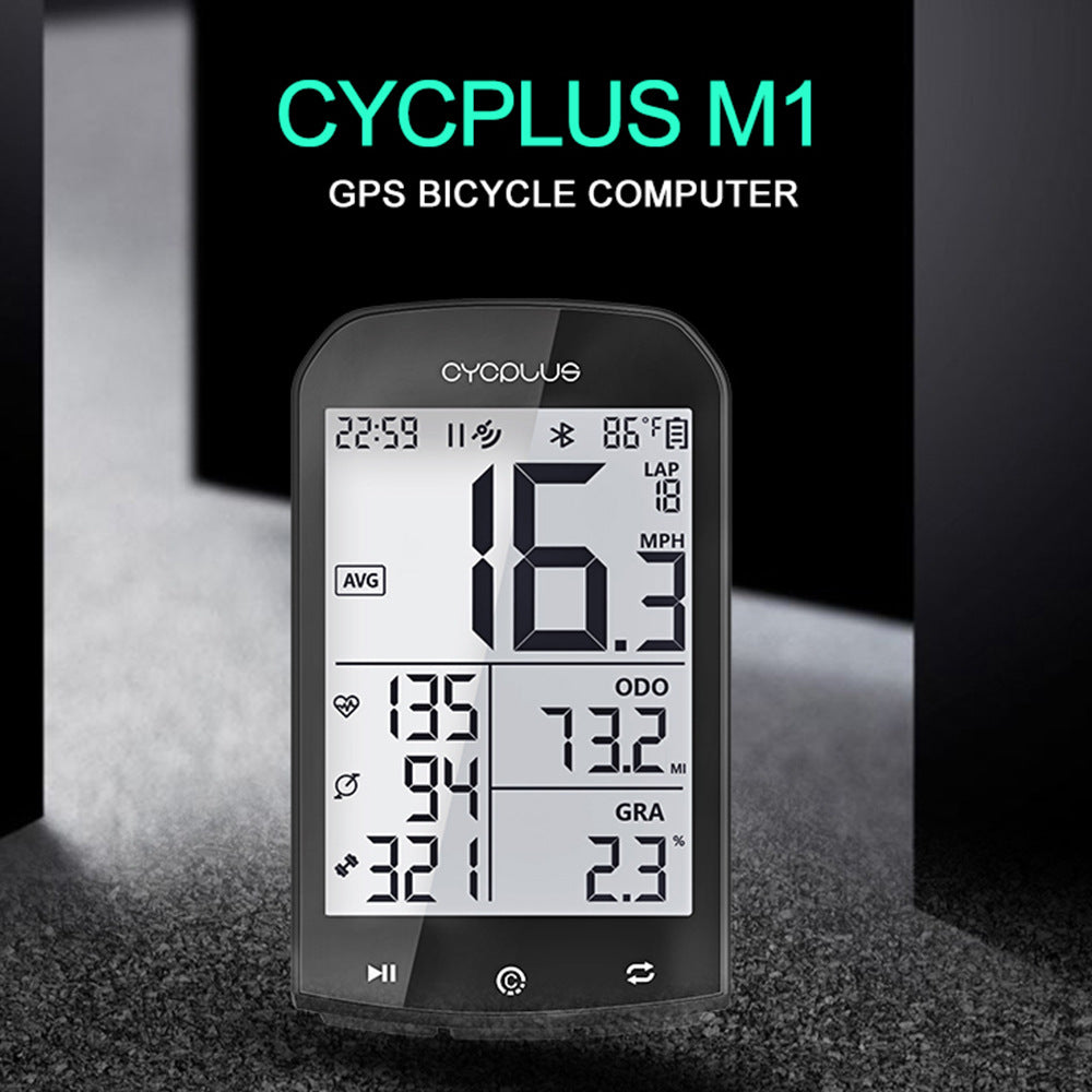 CYCPLUS M1 Racer Plus Bicycle GPS Stopwatch Cycling Computer Speedometer Odometer Bluetooth ANT+ - Korvel