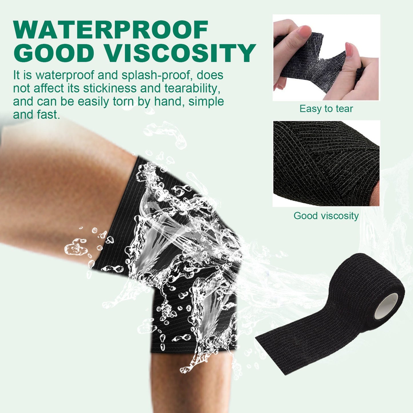 Elastic Self-Adhesive Sports Bandage, Waterproof Elastic Protective Bandage For Wrist, Elbow And Knee Soreness - Korvel