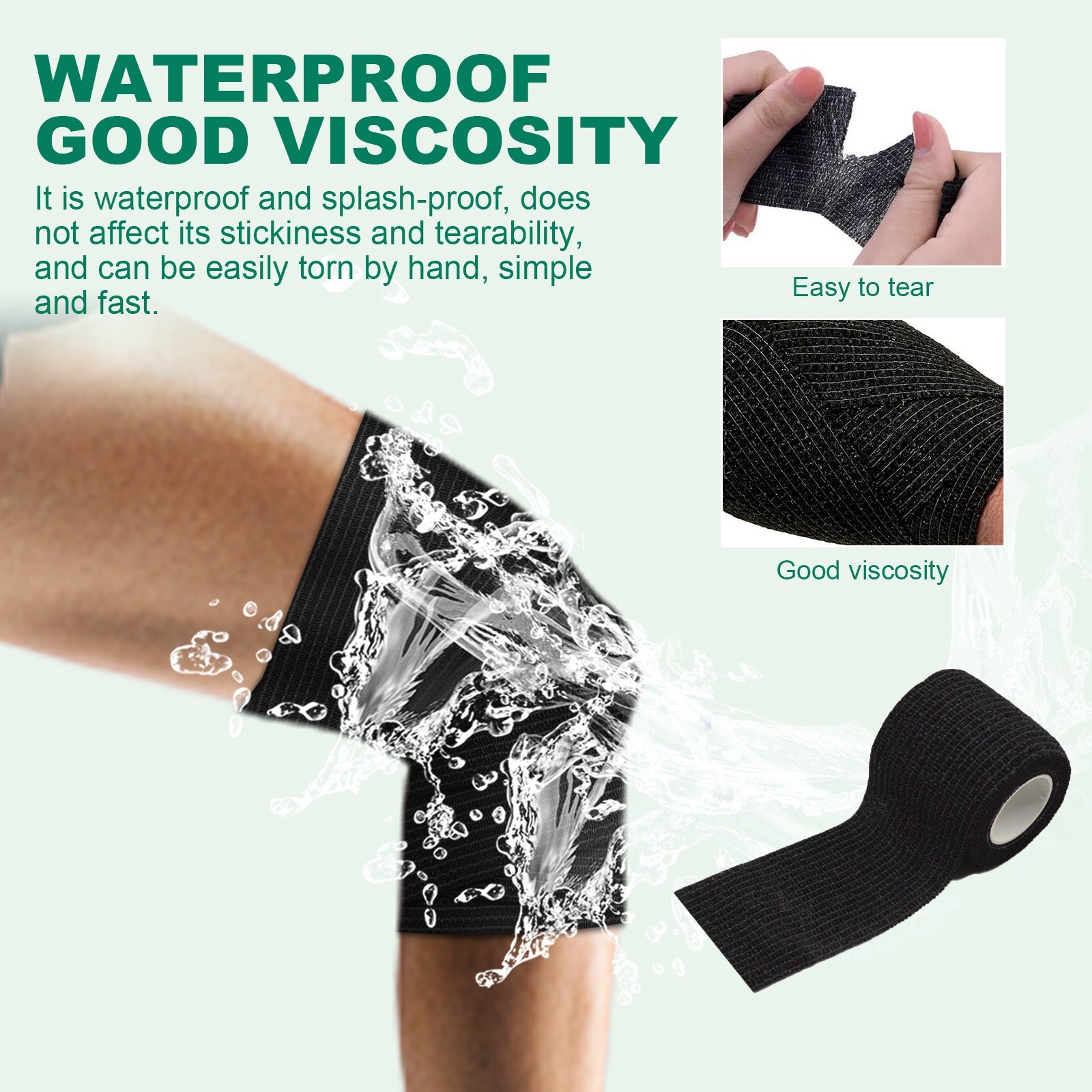 Elastic Self-Adhesive Sports Bandage, Waterproof Elastic Protective Bandage For Wrist, Elbow And Knee Soreness - Korvel