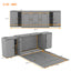 Full Size Murphy Bed with Shelves and USB Ports - Gray