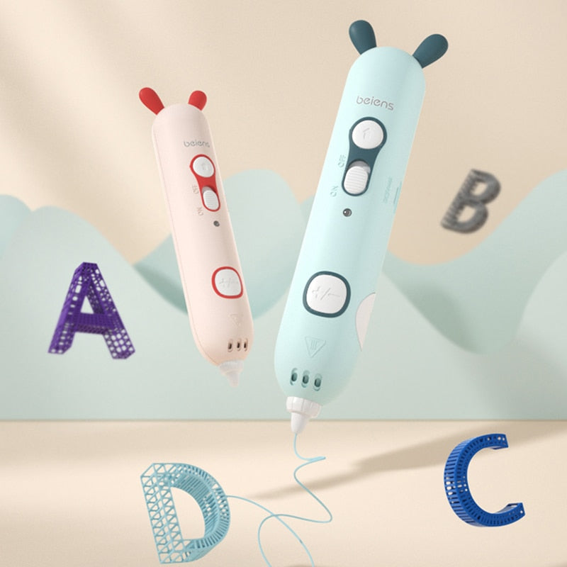 Beiens 3D Pen Creativity DIY Printing Pen Early Educational Drawing Toys ABS Filament Kids Design Drawing Pen Montessori Toys - Korvel