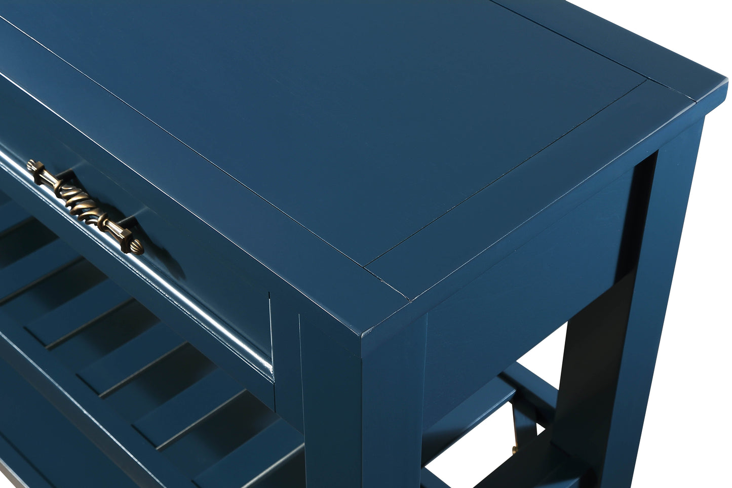 Mesa Consola Sofá de Estilo Mid-Century con Cajones de Almacenamiento - Azul Marino