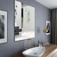 Modern Black Bathroom Mirror - 36x24 Inch Aluminum Frame