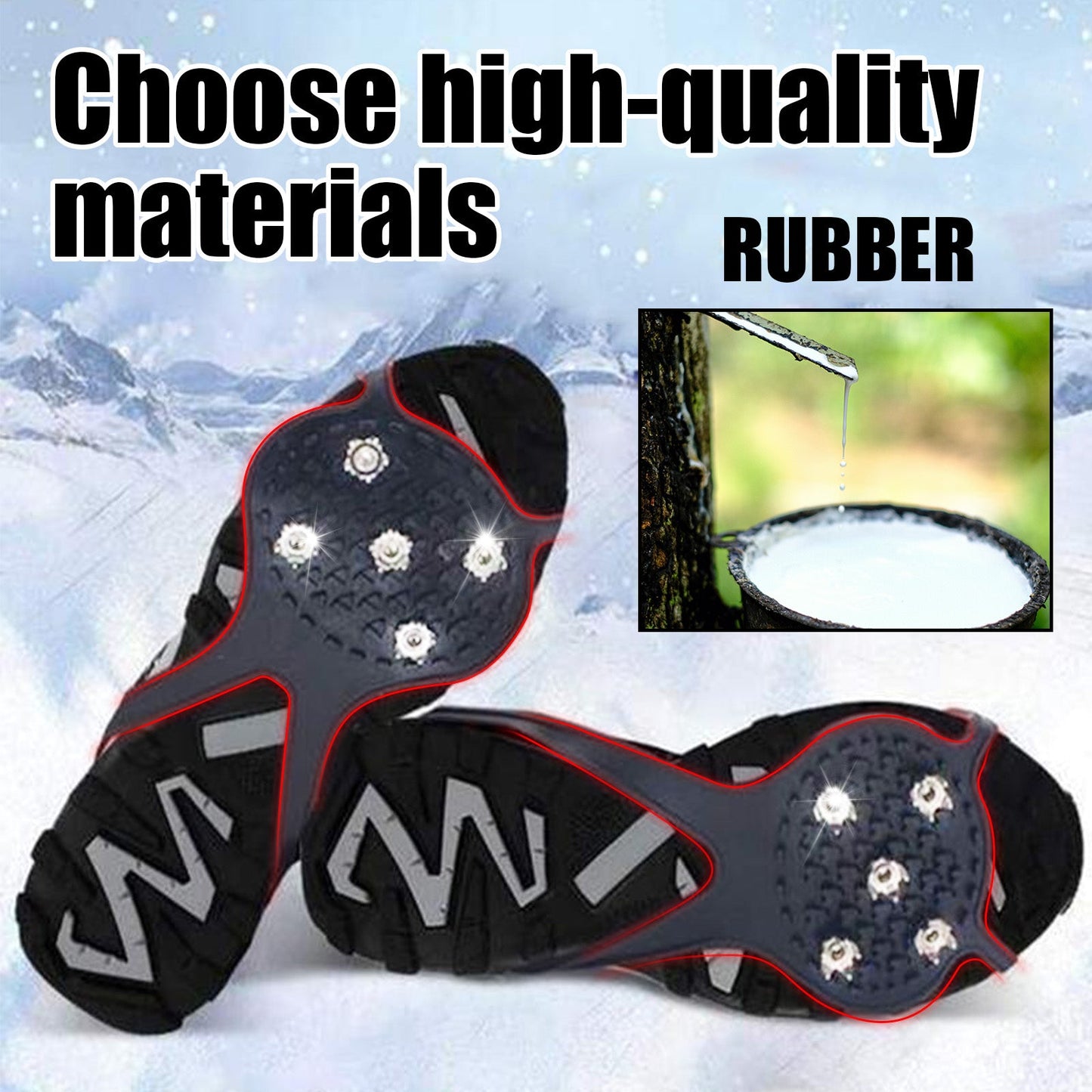 Universelle Rutschfeste Greiferspitzen, Outdoor Crampons Snowshoe Cover Mountaineering Sports Fall Easy To Wear And Take Off Shoe Cover - Korvel