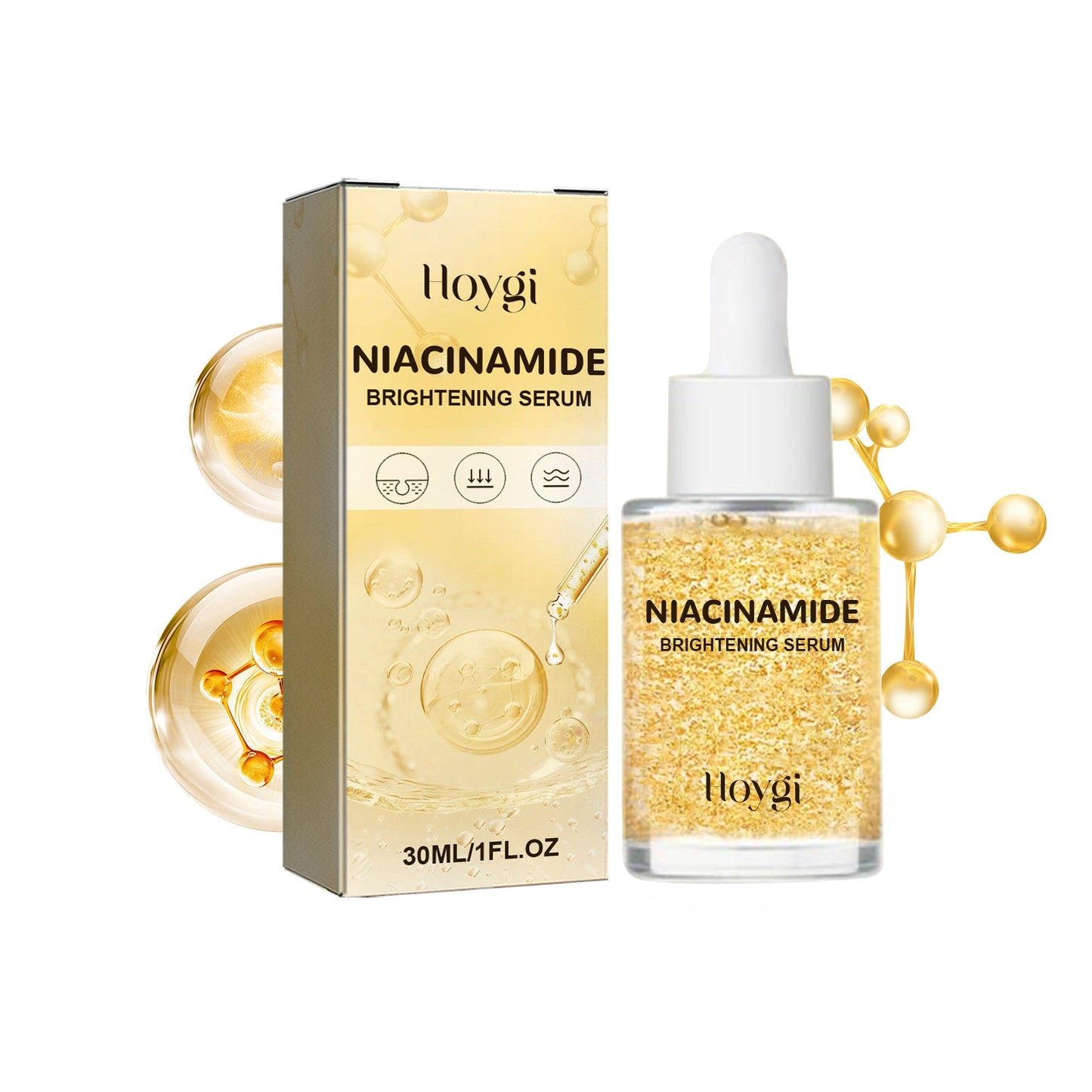 HOYGI Niacinamide Brightening Serum, Lightening Spots And Fine Lines Brightening Skin Hydrating Moisturizing Facial Treatment - Korvel