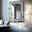 Large Wall-Mounted Silver Decorative Rectangular Wall Mirror for Home, Living Room, Bedroom, Entryway (clear HD mirror) - Korvel