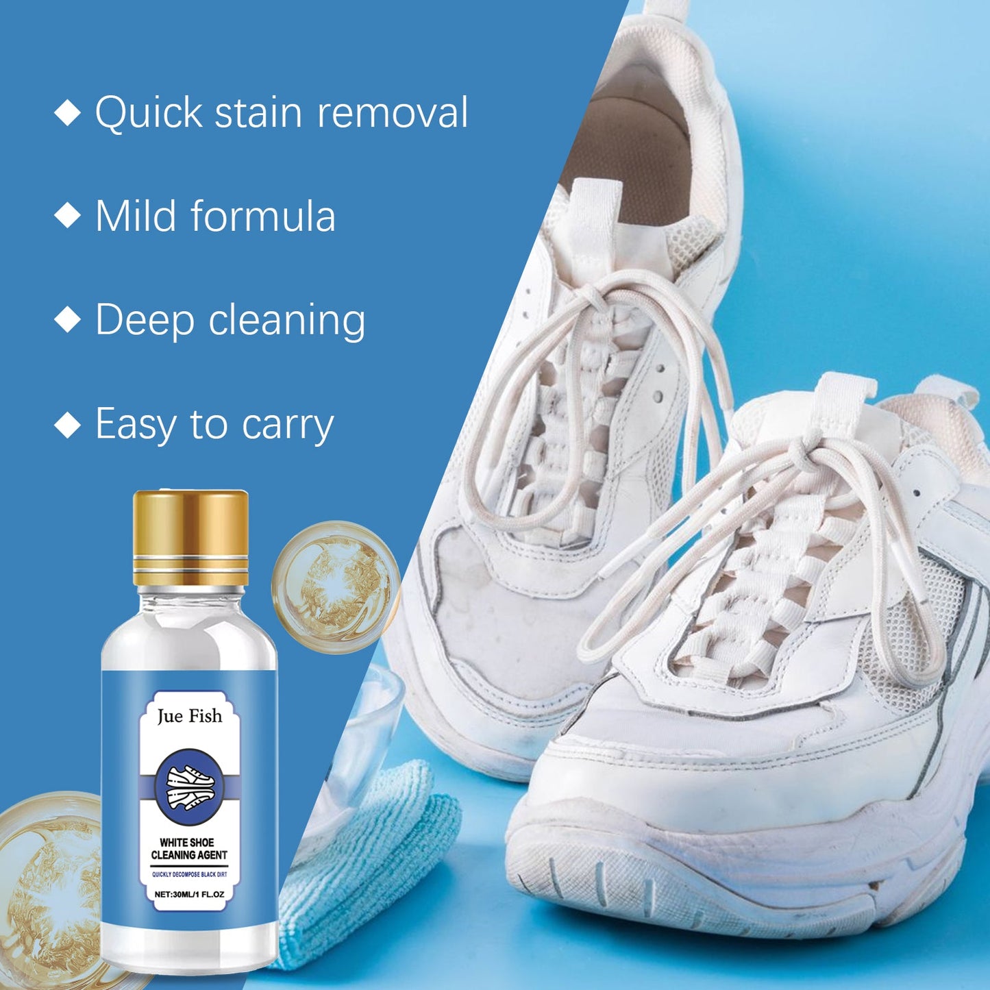 Nettoyant Premium pour Chaussures Blanches pour Éclaircir et Entretenir