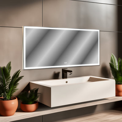 72x32 Inch LED Bathroom Mirror with 3 Color Modes