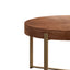 33.86"Modern Retro Splicing Round Coffee Table Fir Wood Table Top with Gold Cross Legs Base(Same SKU:W757126236) - Korvel