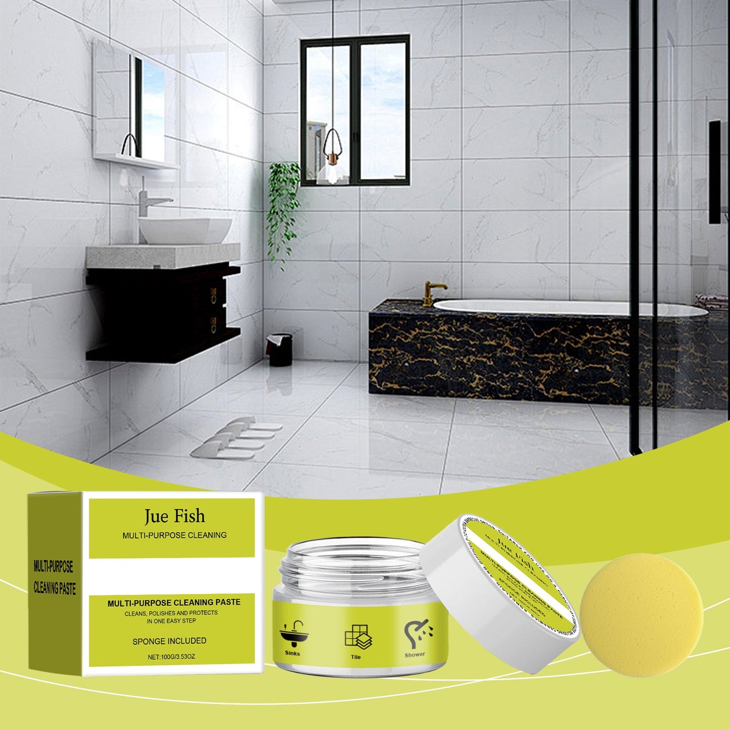 Multi-Purpose Cleaning Paste Household Kitchen Bathroom Furniture Grease And Scale Multi-Purpose Cleaner - Korvel
