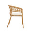 Outdoor dining set of 5 simple bamboo dinning table  PE ratten round table 110CM plastic wood top - Korvel