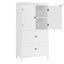 Bathroom Storage Cabinet, Cabinet with Two Doors and Drawers, Adjustable Shelf, MDF Board, White - Korvel