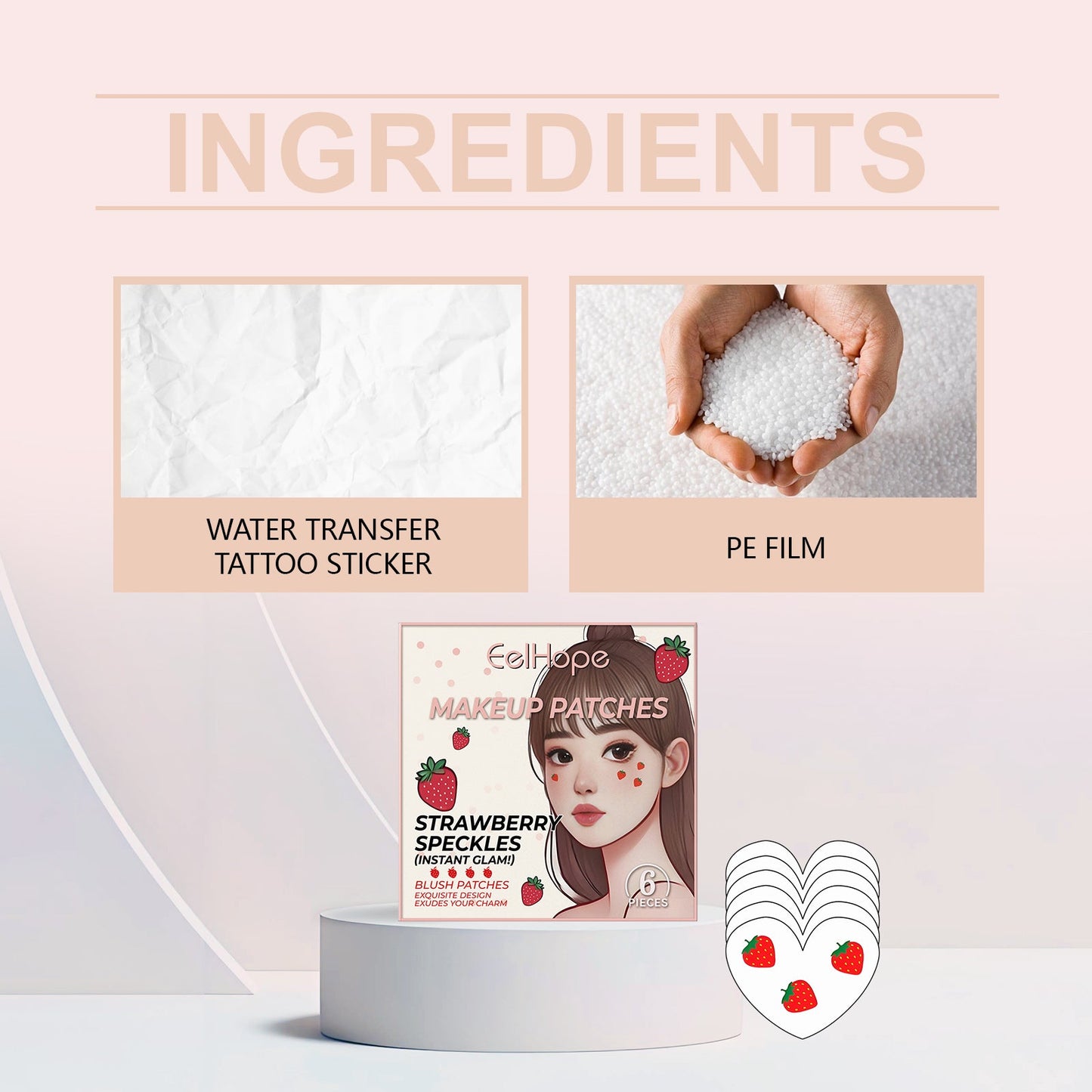Strawberry Makeup Patch Pie Eye Makeup Patch Face Embellishment Patch Face Embellishment Strawberry Sticker - Korvel