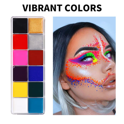 Fit Colors 12 Colors Face Color Water Soluble Body Paint Halloween Masquerade Makeup - Korvel