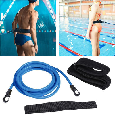 Adjustable Swim Training Resistance Elastic Belt Swimming Exerciser Safety Rope  Latex Tubes Various Specifications Styles - Korvel