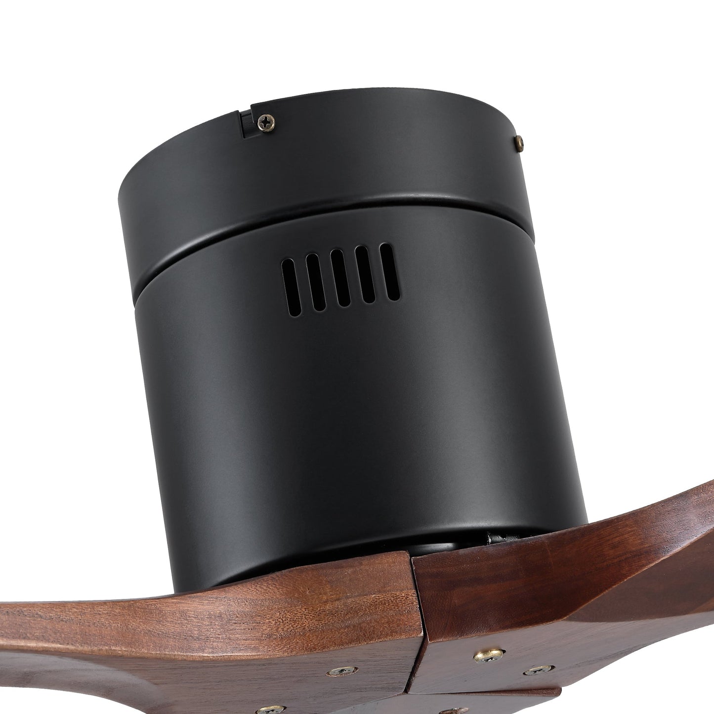 Ventilateur de plafond rustique YUHAO 52" - Fini noir mat et pales en bois
