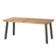 Della Acacia Wood Dining Table, Natural Stained with Rustic Metal, Brown, Grey - Korvel